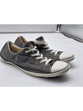 Converse All Star Low Top Shoes womens Size 11 Gray Canvas Lace Up Sneakers